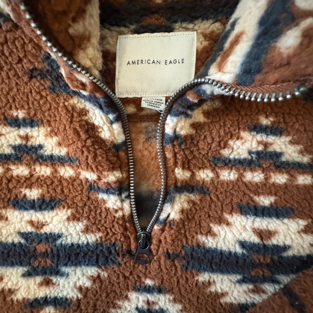 Ae Women’s Brown Patterned Crop Pullover - image 2